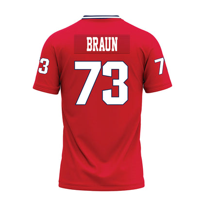 Dayton - NCAA Football : Elliot Braun - Red Premium Football Jersey