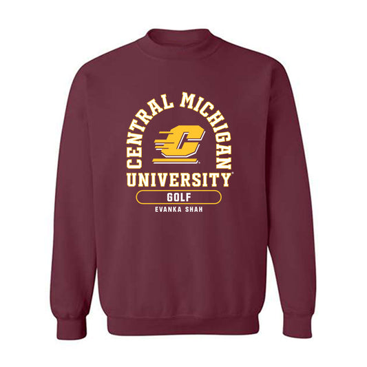 Central Michigan - NCAA Women's Golf : evanka shah - Classic Fashion Shersey Crewneck Sweatshirt-0