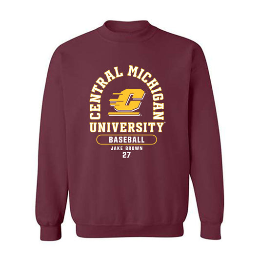 Central Michigan - NCAA Baseball : Jake Brown - Classic Fashion Shersey Crewneck Sweatshirt