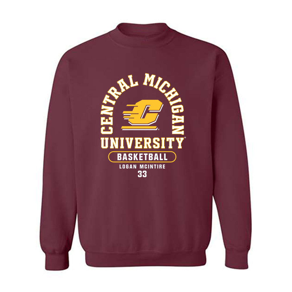 Central Michigan - NCAA Men's Basketball : Logan Mcintire - Classic Fashion Shersey Crewneck Sweatshirt-0