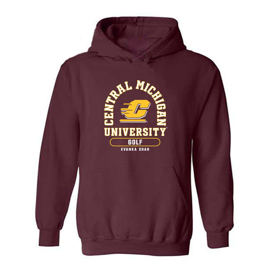 Central Michigan - NCAA Women's Golf : evanka shah - Classic Fashion Shersey Hooded Sweatshirt-0