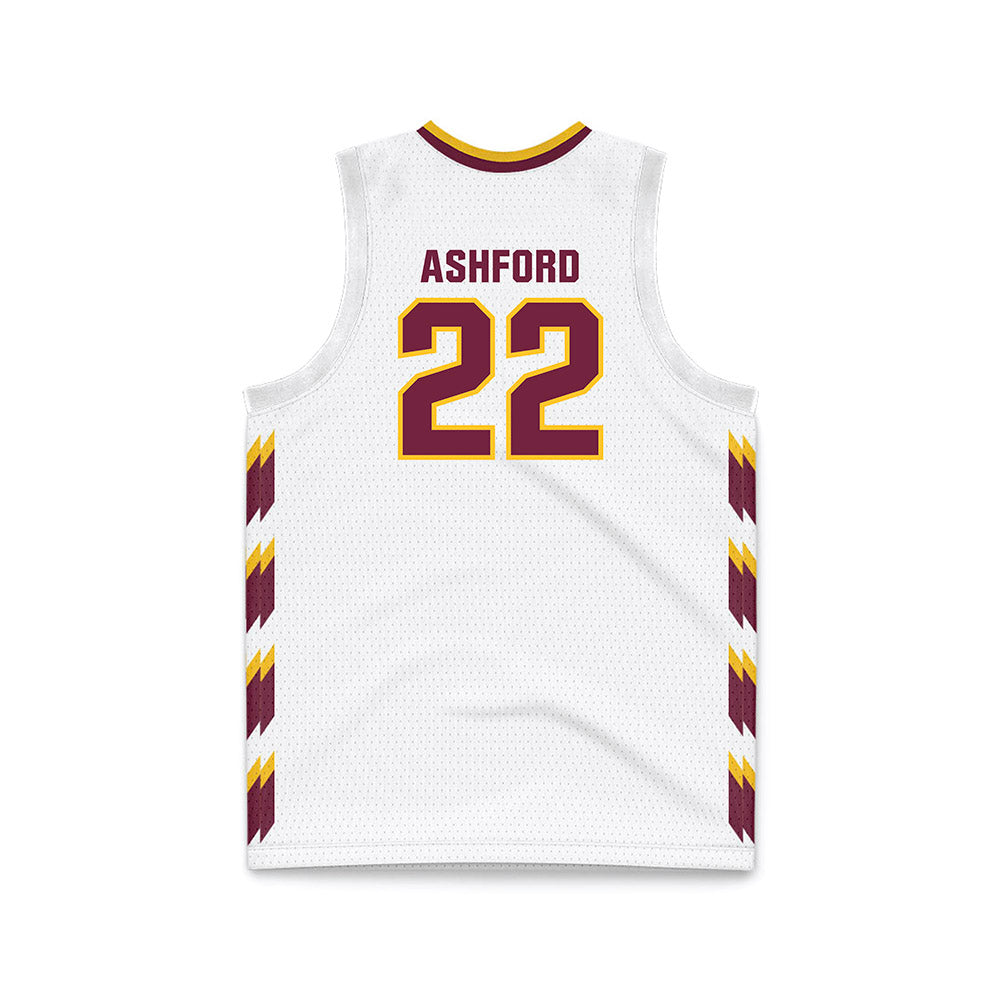 Central Michigan - NCAA Men's Basketball : Will Ashford - White Basketball Jersey-1