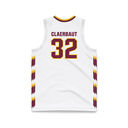 Central Michigan - NCAA Men's Basketball : Nathan Claerbaut - White Basketball Jersey-1