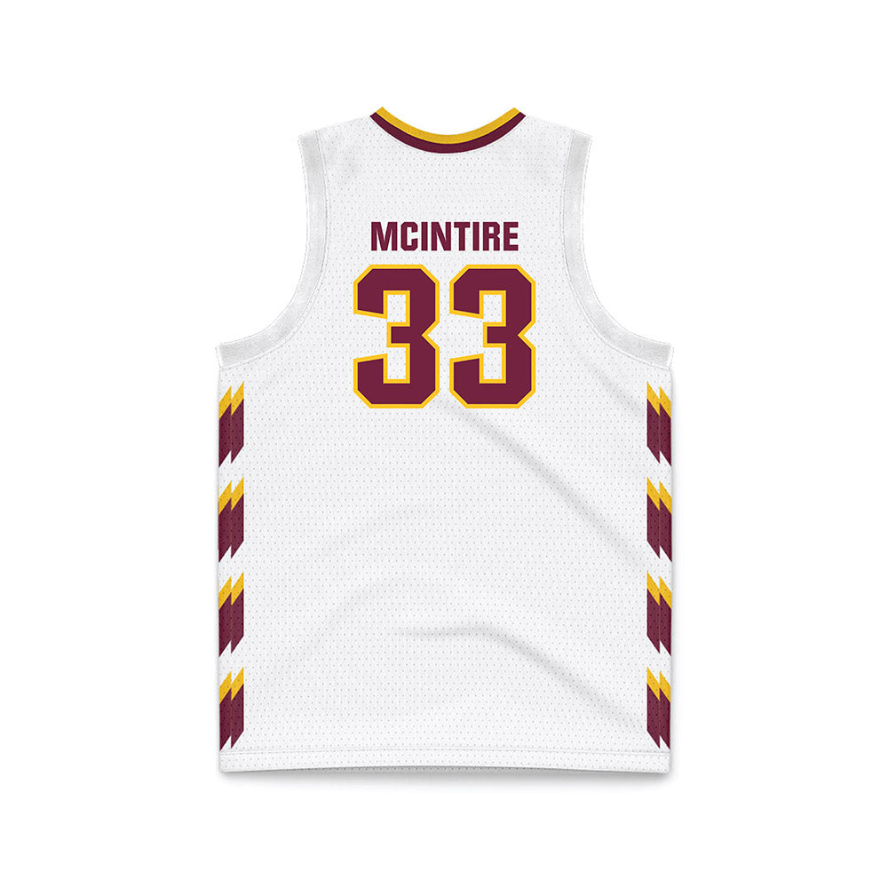 Central Michigan - NCAA Men's Basketball : Logan Mcintire - White Basketball Jersey-1