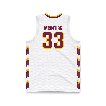 Central Michigan - NCAA Men's Basketball : Logan Mcintire - White Basketball Jersey-1