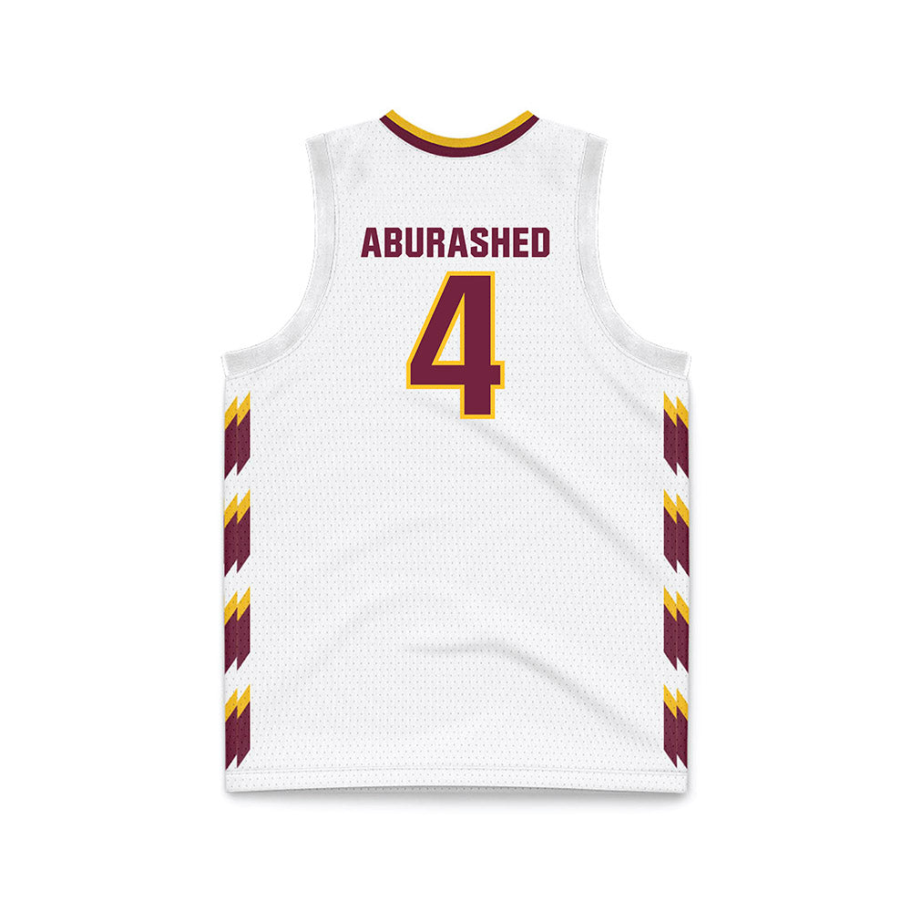 Central Michigan - NCAA Men's Basketball : Kareem Aburashed - White Basketball Jersey-1