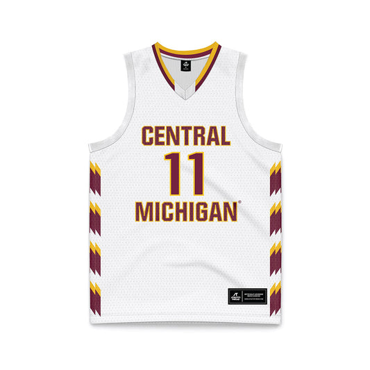 Central Michigan - NCAA Men's Basketball : Kayden Nation - White Basketball Jersey-0