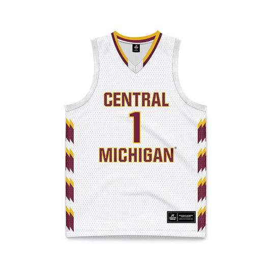 Central Michigan - NCAA Men's Basketball : Nsikan Usen - White Basketball Jersey-0
