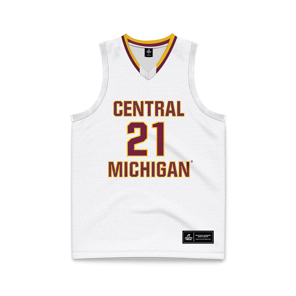 Central Michigan - NCAA Women's Basketball : Zareia Chevre - White Basketball Jersey-0