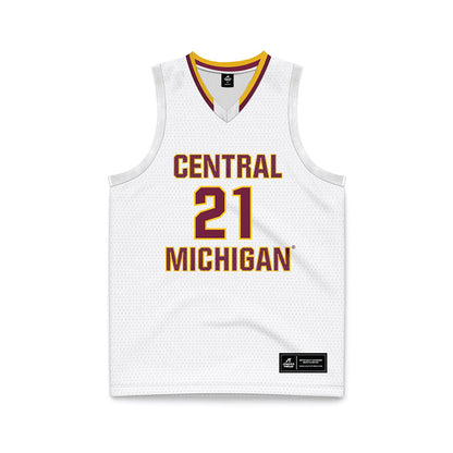 Central Michigan - NCAA Women's Basketball : Zareia Chevre - White Basketball Jersey-0