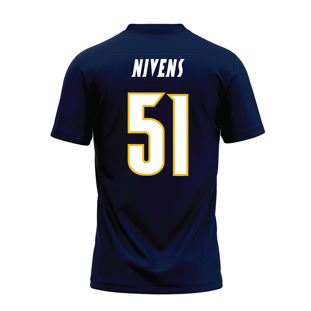 Northern Arizona - NCAA Football : Bobby Nivens - Navy Premium Football Jersey