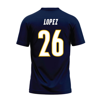 Northern Arizona - NCAA Football : Isaiah Lopez - Navy Premium Football Jersey