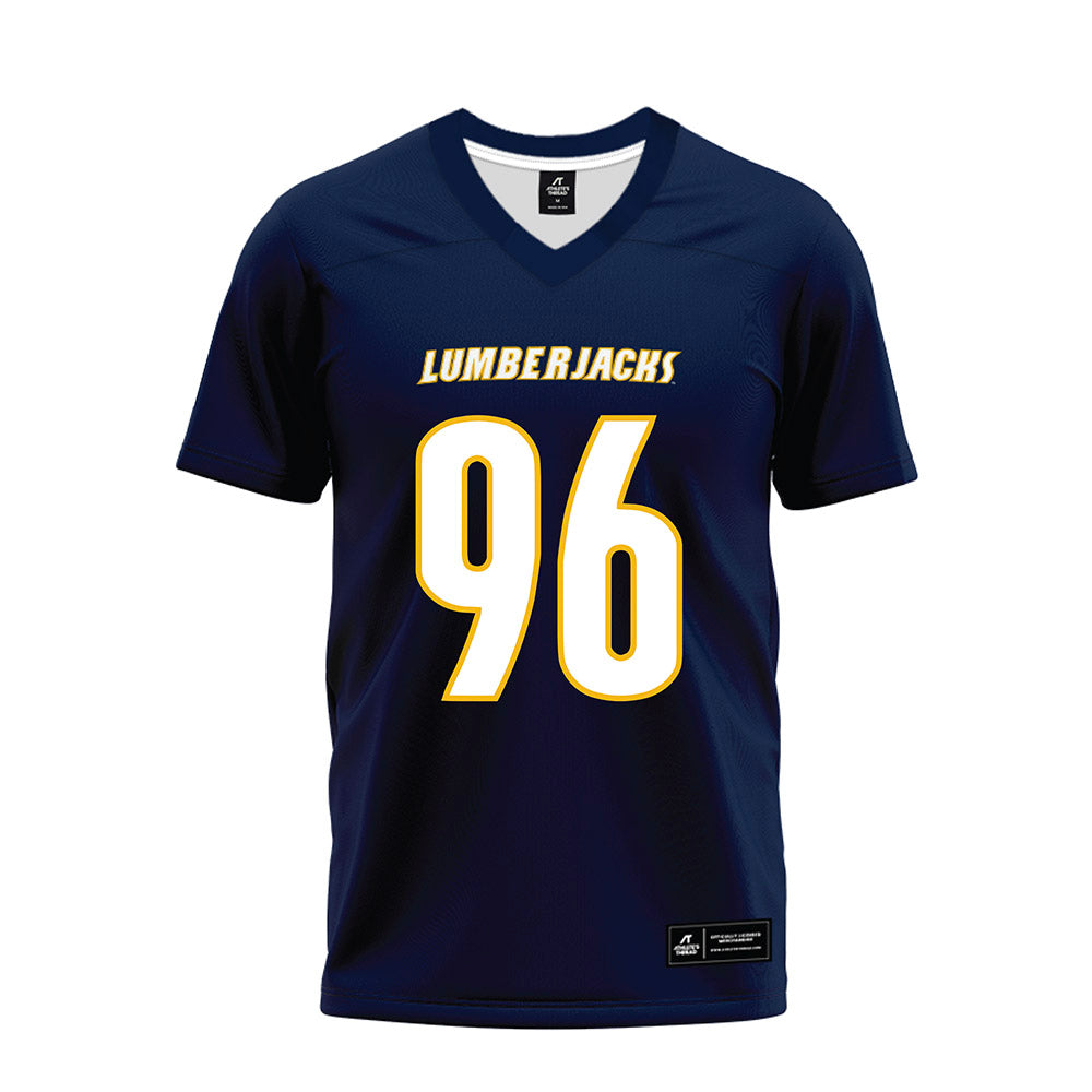 Northern Arizona - NCAA Football : Connor Panapa - Navy Premium Football Jersey-0