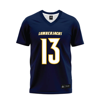 Northern Arizona - NCAA Football : Jerry Johnson III - Navy Premium Football Jersey