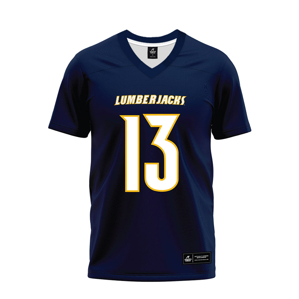 Northern Arizona - NCAA Football : Xander Werner - Navy Premium Football Jersey