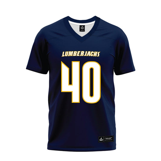 Northern Arizona - NCAA Football : Cory Hall - Navy Premium Football Jersey-0