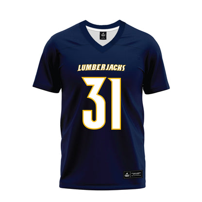 Northern Arizona - NCAA Football : Thaddeus Woods - Navy Premium Football Jersey