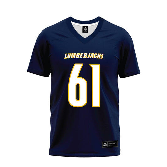 Northern Arizona - NCAA Football : Elias Shamieh - Navy Premium Football Jersey-0