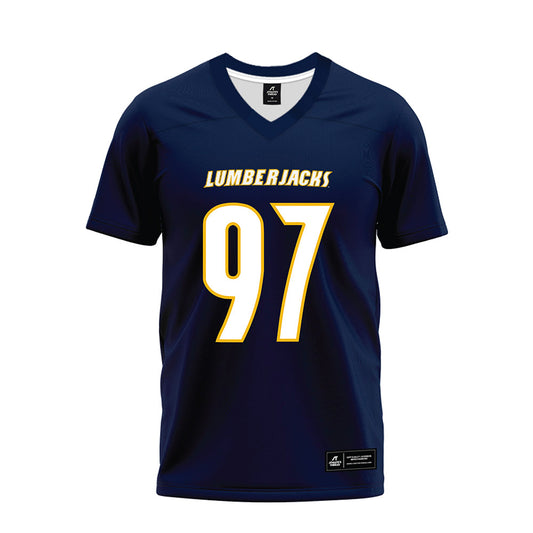 Northern Arizona - NCAA Football : Marcus Adams - Navy Premium Football Jersey-0