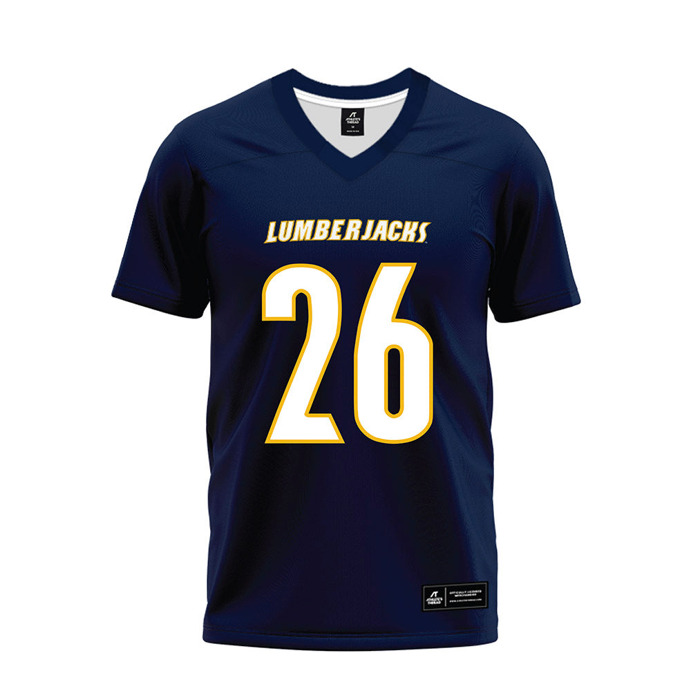 Northern Arizona - NCAA Football : Isaiah Lopez - Navy Premium Football Jersey