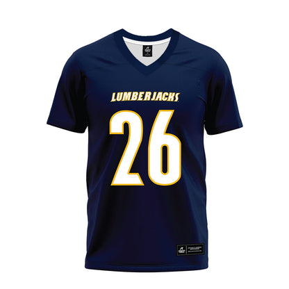 Northern Arizona - NCAA Football : Isaiah Lopez - Navy Premium Football Jersey