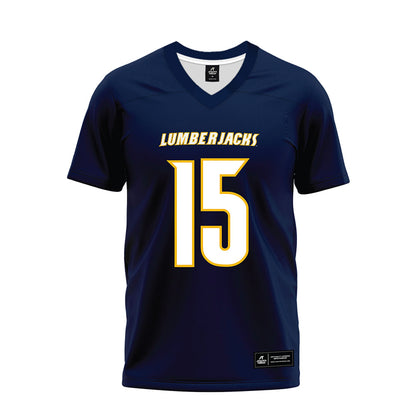 Northern Arizona - NCAA Football : PJ London - Navy Premium Football Jersey