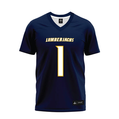 Northern Arizona - NCAA Football : Ta'ir Brooks - Navy Premium Football Jersey