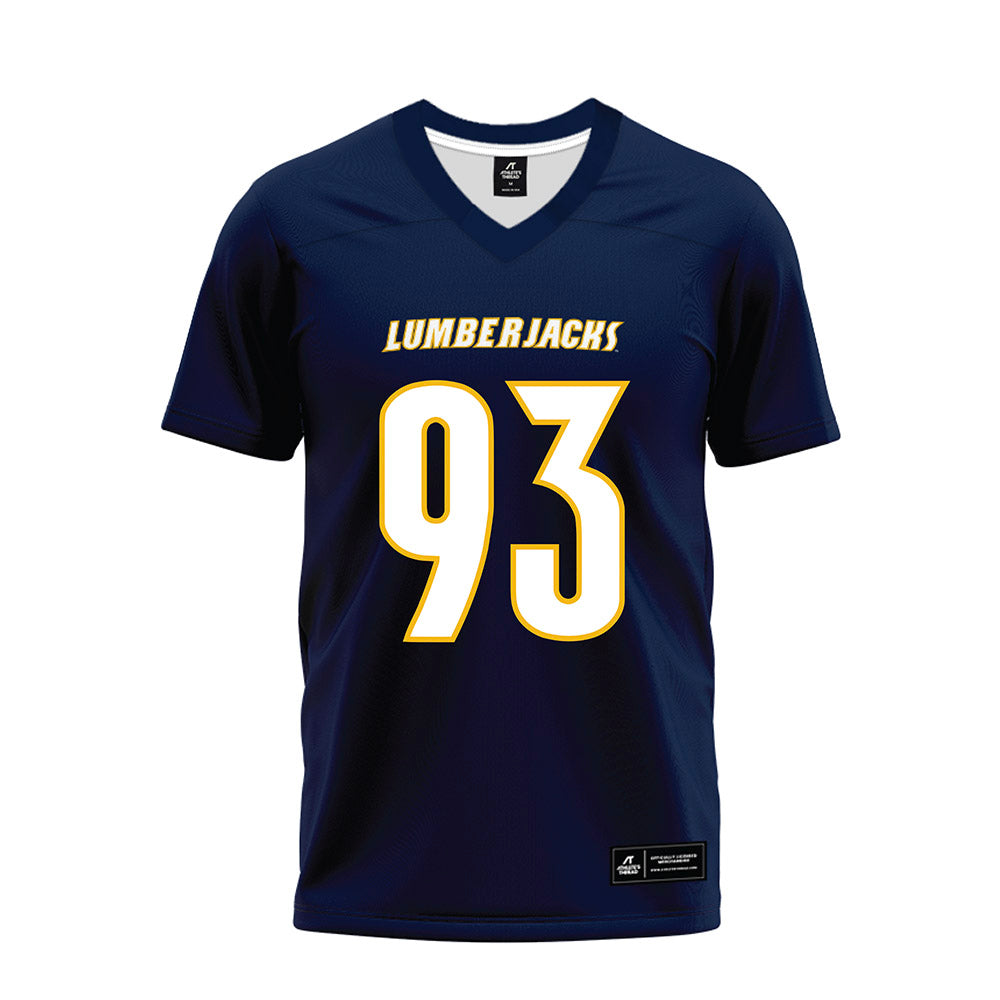 Northern Arizona - NCAA Football : Logan MacGregor - Navy Premium Football Jersey-0