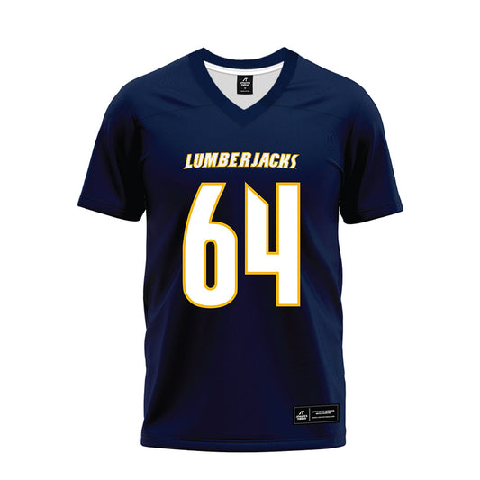 Northern Arizona - NCAA Football : Jace Gardner - Navy Premium Football Jersey-0
