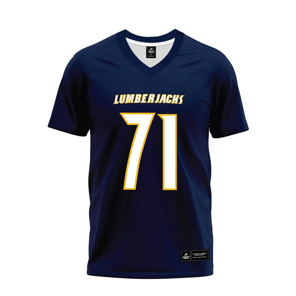 Northern Arizona - NCAA Football : Steven Eakins - Navy Premium Football Jersey-0