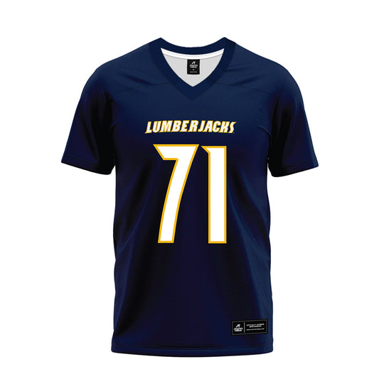 Northern Arizona - NCAA Football : Steven Eakins - Navy Premium Football Jersey-0