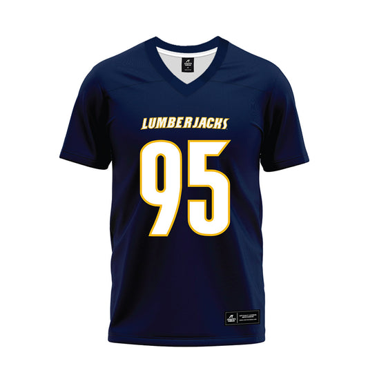 Northern Arizona - NCAA Football : Richard Kwete - Navy Premium Football Jersey