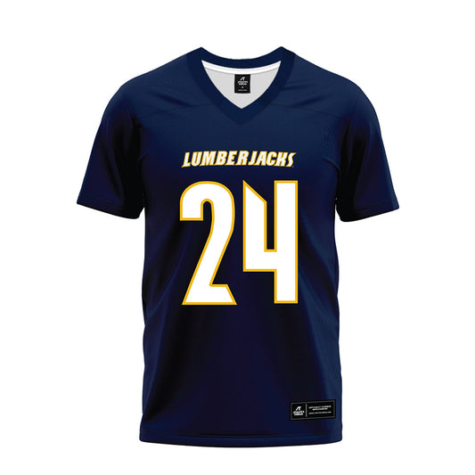 Northern Arizona - NCAA Football : Shahid Wilson - Navy Premium Football Jersey-0