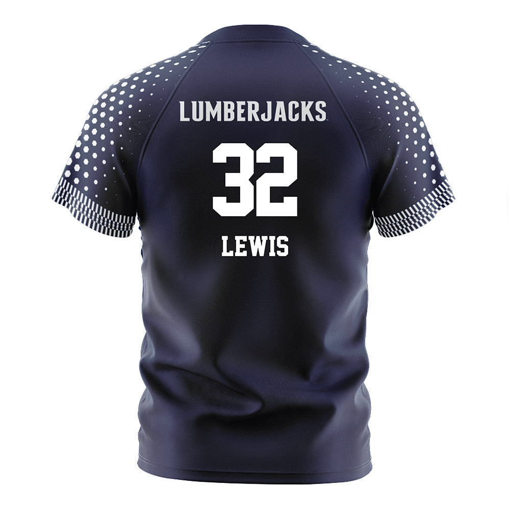 Northern Arizona - NCAA Women's Soccer : morgan lewis - Navy Soccer Jersey