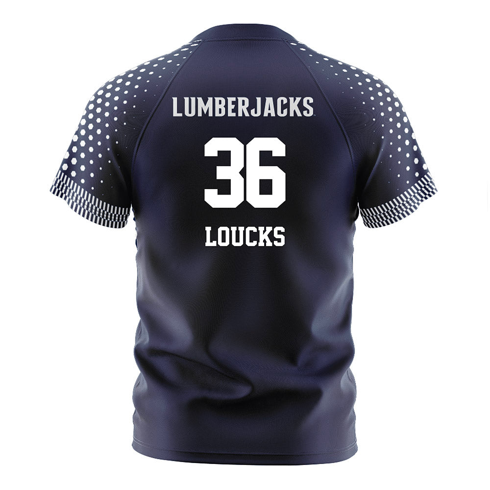 Northern Arizona - NCAA Women's Soccer : Mads Loucks - Navy Soccer Jersey