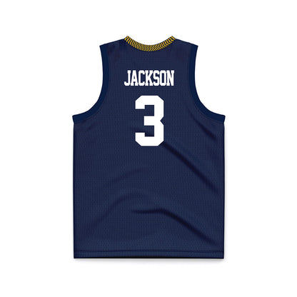 Northern Arizona - NCAA Men's Basketball : Jayden Jackson - Navy Basketball Jersey