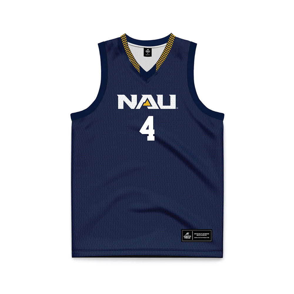 Northern Arizona - NCAA Men's Basketball : Oakland Fort - Navy Basketball Jersey