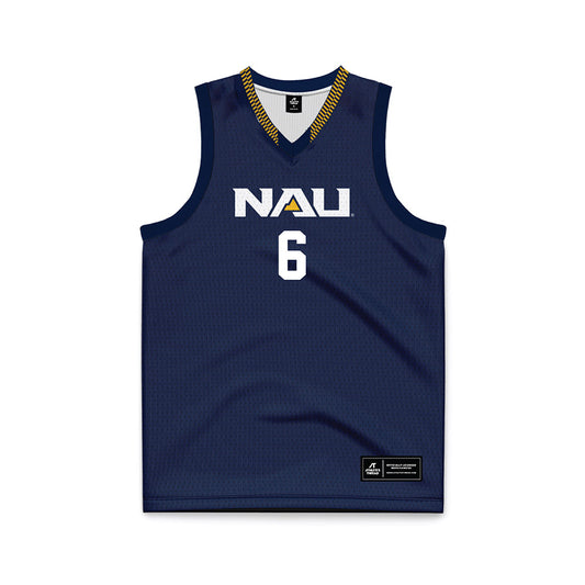 Northern Arizona - NCAA Men's Basketball : Tyler Hutton - Navy Basketball Jersey