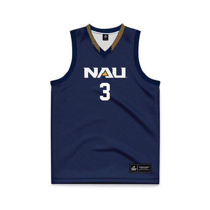 Northern Arizona - NCAA Men's Basketball : Jayden Jackson - Navy Basketball Jersey