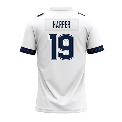 UConn - NCAA Football : Jackson Harper - White Premium Football Jersey