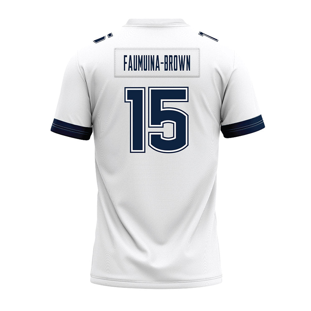 UConn - NCAA Football : Tui Faumuina-Brown - White Premium Football Jersey