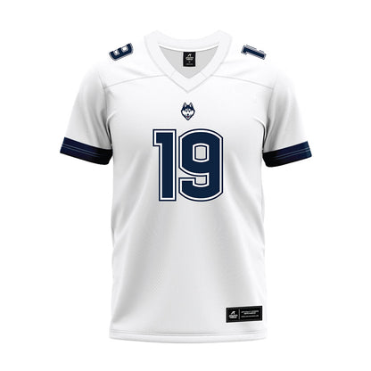 UConn - NCAA Football : Jackson Harper - White Premium Football Jersey