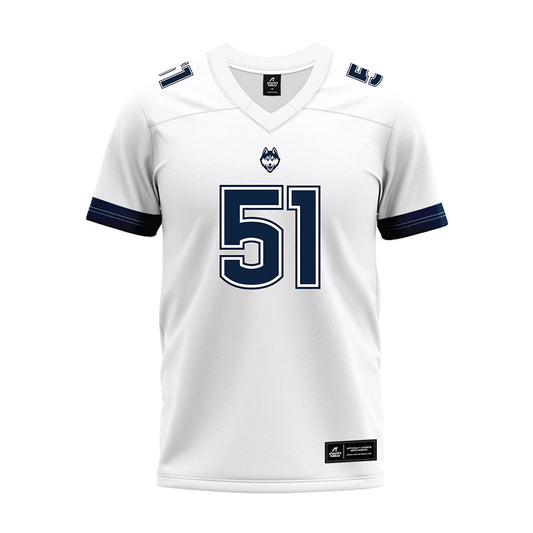 UConn - NCAA Football : Joe McGann - White Premium Football Jersey-0