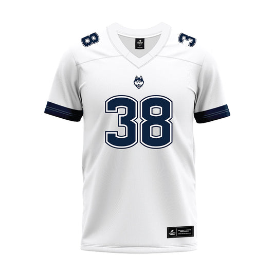 UConn - NCAA Football : John Neider - White Premium Football Jersey