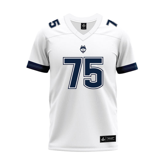 UConn - NCAA Football : Hill Greenlee - White Premium Football Jersey-0