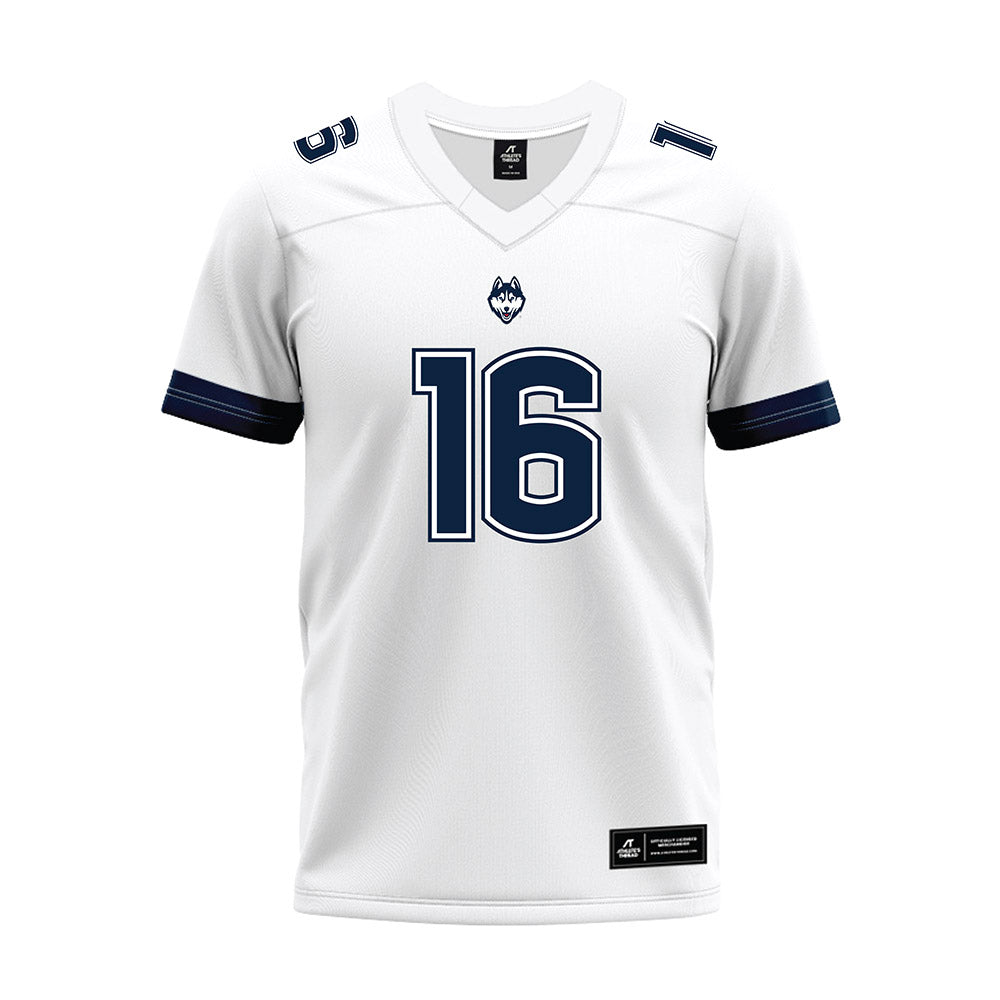 UConn - NCAA Football : Brock Montgomery - White Premium Football Jersey