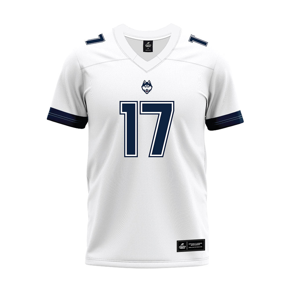 UConn - NCAA Football : Connor Stutz - White Premium Football Jersey