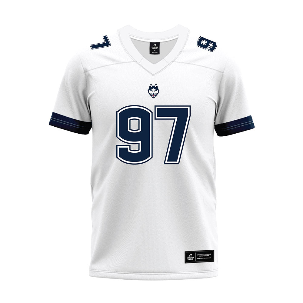 UConn - NCAA Football : Jelani Stafford - White Premium Football Jersey