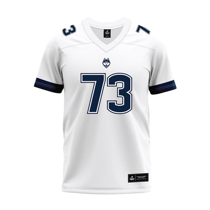 UConn - NCAA Football : Charley Leahy - White Premium Football Jersey-0