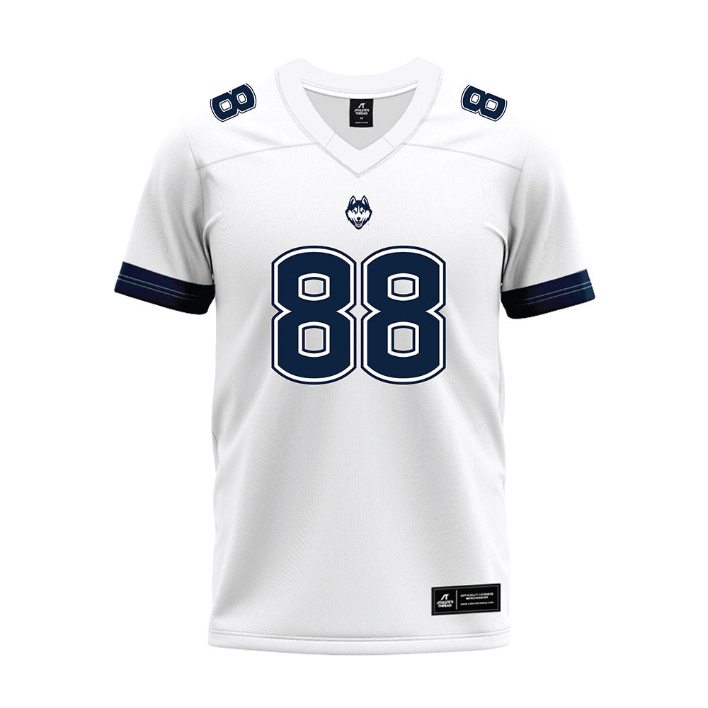 UConn - NCAA Football : Cooper Ackerman - White Premium Football Jersey